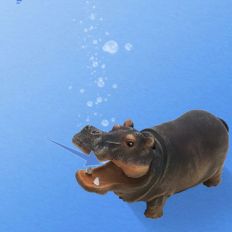Fish Tank Hippo Bubble Decoration