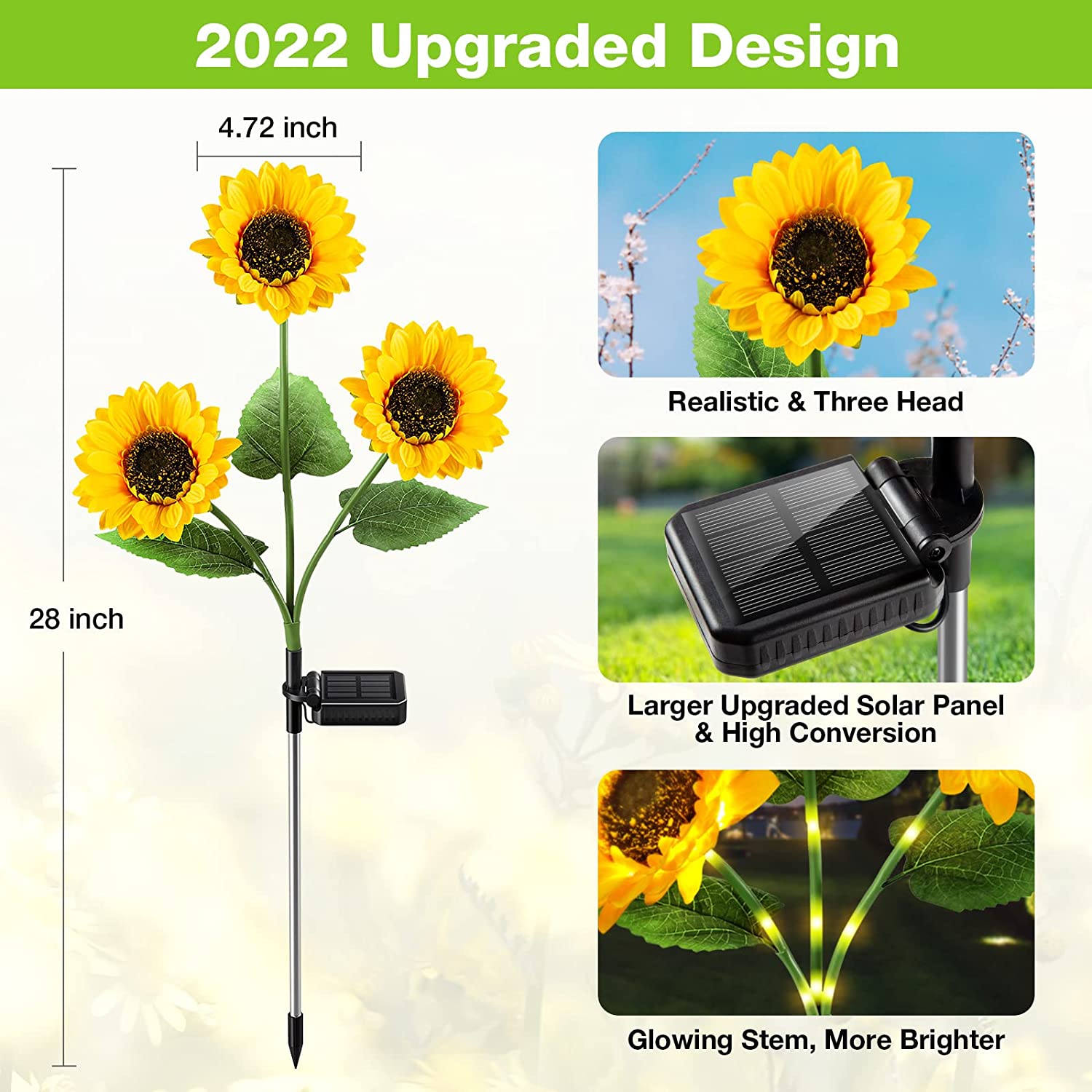 Sunflower Solar Garden Stake Led Lights