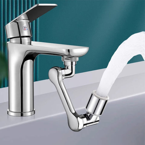 1440° splash-proof and universally rotatable faucet adapter