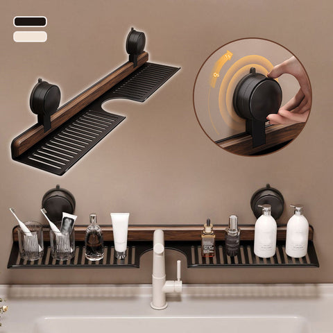 Hot selling Walnut Bathroom, Kitchen Suction Cup Shelf