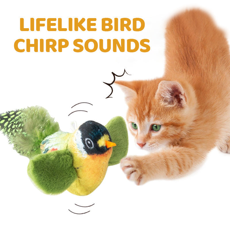 Realistic Chirping Bird Cat Self-Play Toy to Stimulate Hunting Instincts