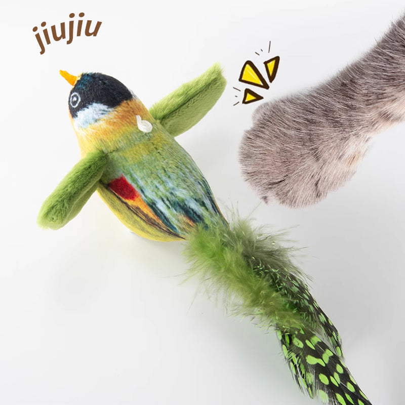 Realistic Chirping Bird Cat Self-Play Toy to Stimulate Hunting Instincts