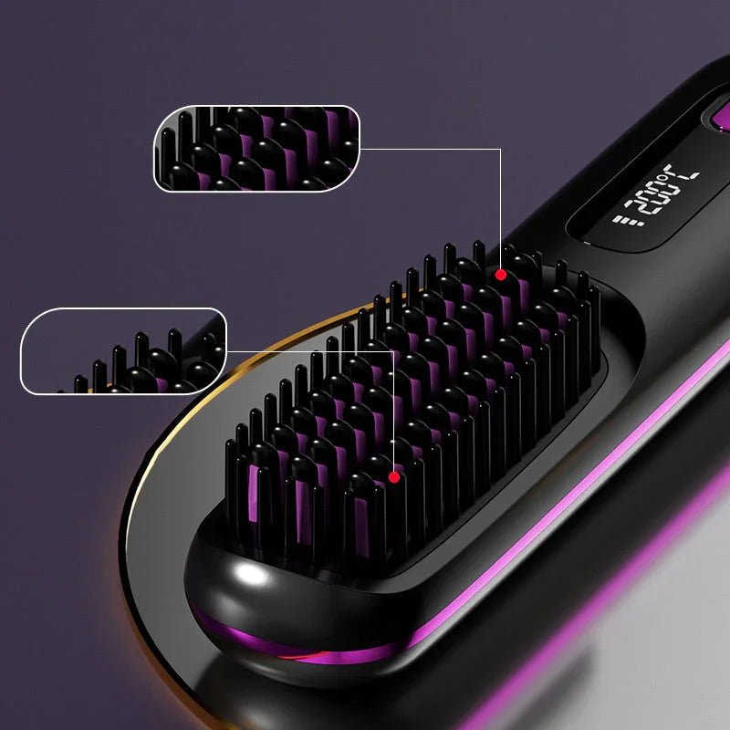 Summer Wireless Ceramic Heating Hair Straightening Comb