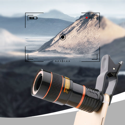 12/8X Phone Telephoto Lens with Tripod