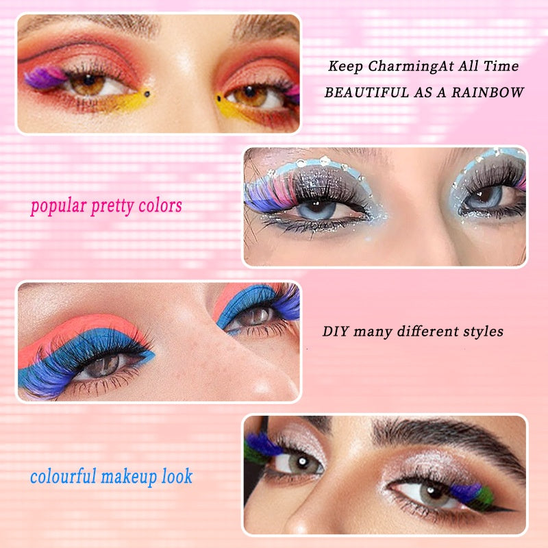 240 PCS Colored Lash Cluster with Glue & Tweezers