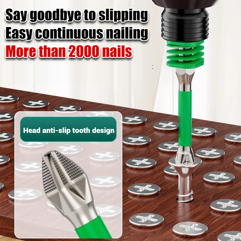 Anti-Slip Magnetic Phillips Bit with Spring