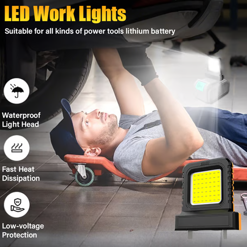 Adjustable LED Light for Lithium Battery Tools
