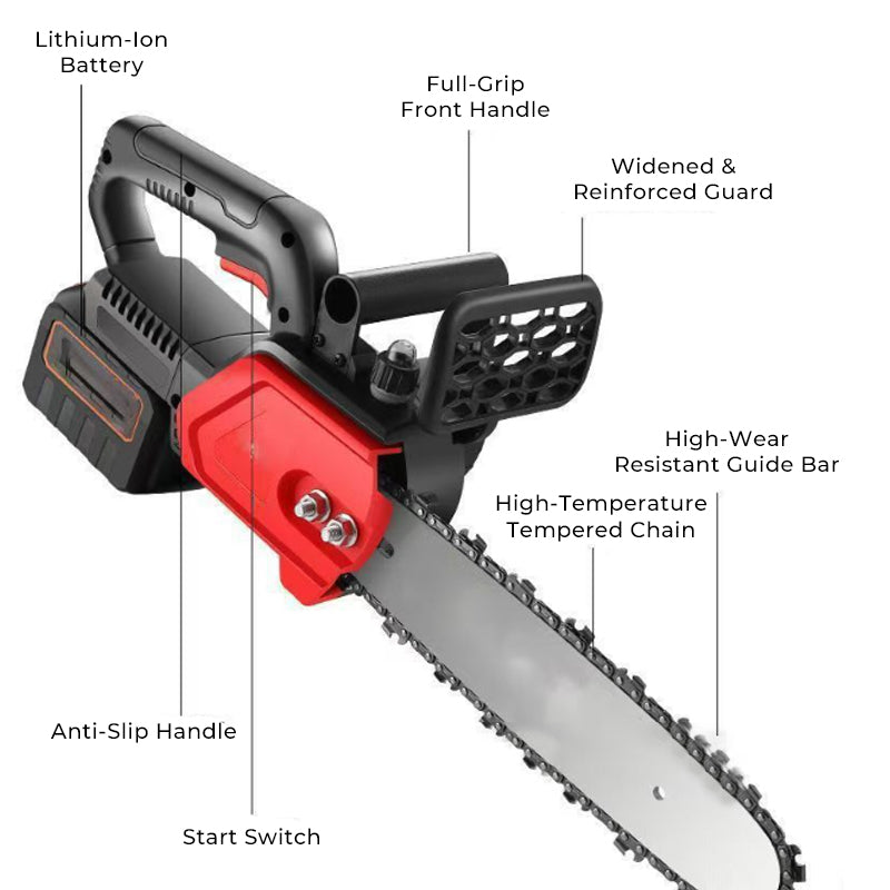 Cordless high-power lithium battery chainsaw - gift tool kit