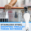 2 Pieces Stainless Steel Shopping Trolley Token Keyrings