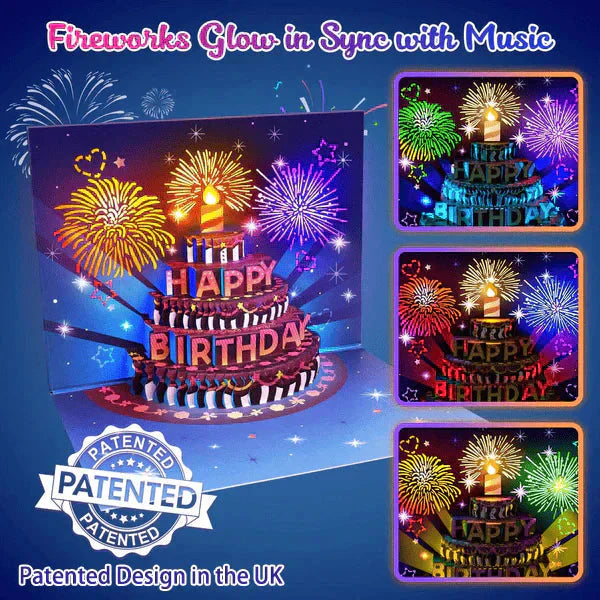 LSAT DAY SALE !! 3D Pop Up Musical Birthday Card with Lights & Song
