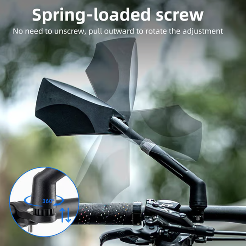 360° adjustable mirror for bicycle handlebars
