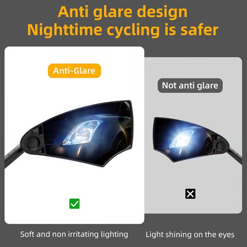 360° adjustable mirror for bicycle handlebars