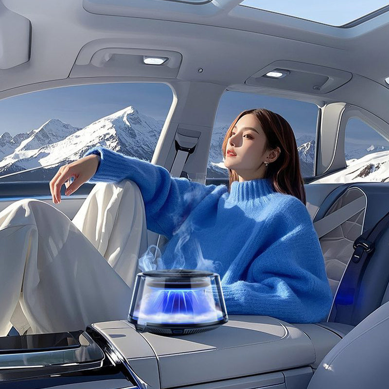 Cloud Mist Car Diffuser - Auto On/Off with 30-Day USB-C Battery & 1 Refill = 1 Year Freshness