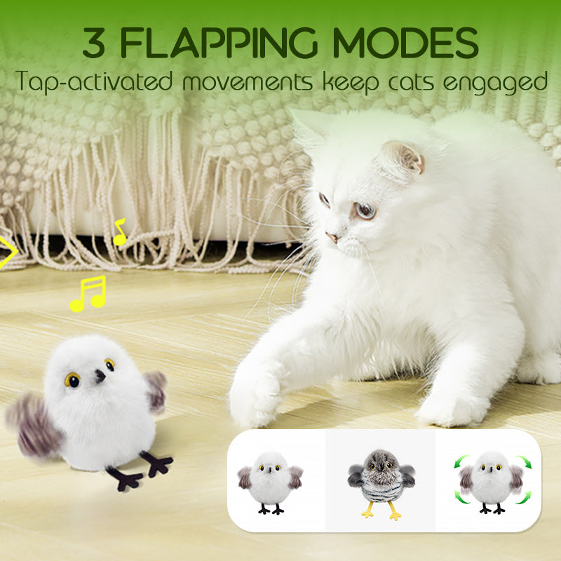 Realistic bird-shaped interactive cat toy