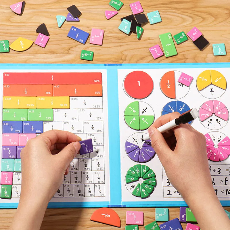 SALE Montessori Magnetic Book Fraction Puzzle