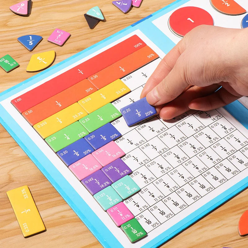 SALE Montessori Magnetic Book Fraction Puzzle