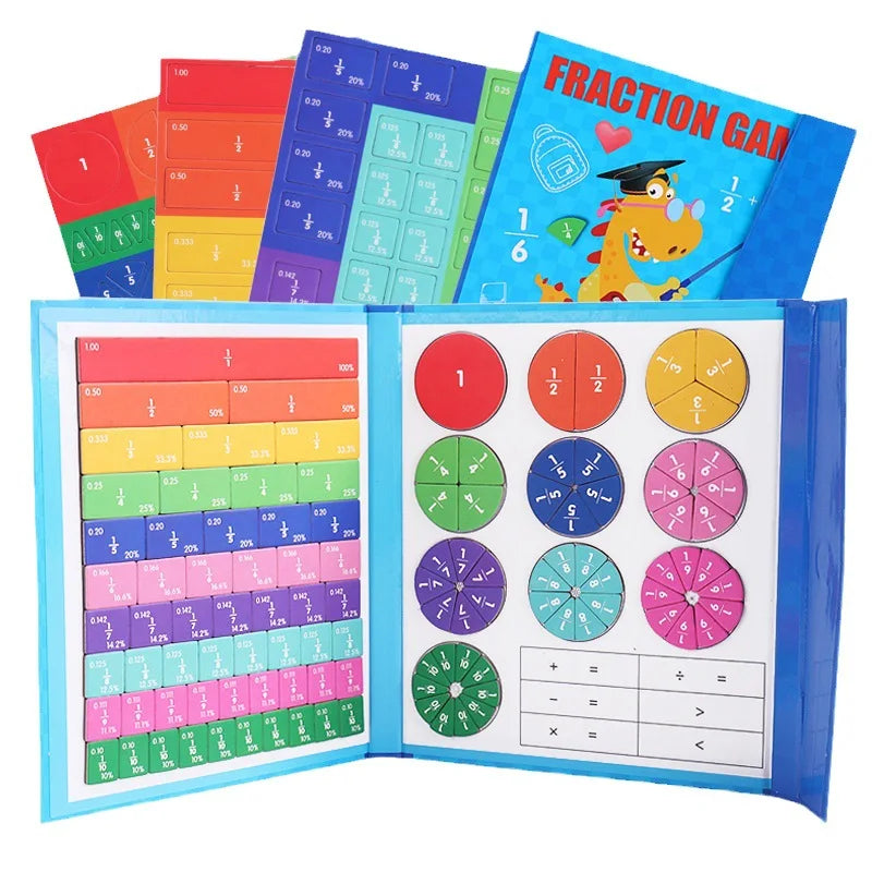 SALE Montessori Magnetic Book Fraction Puzzle