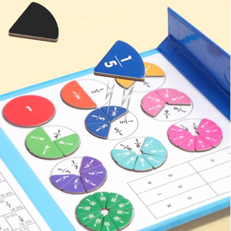SALE Montessori Magnetic Book Fraction Puzzle