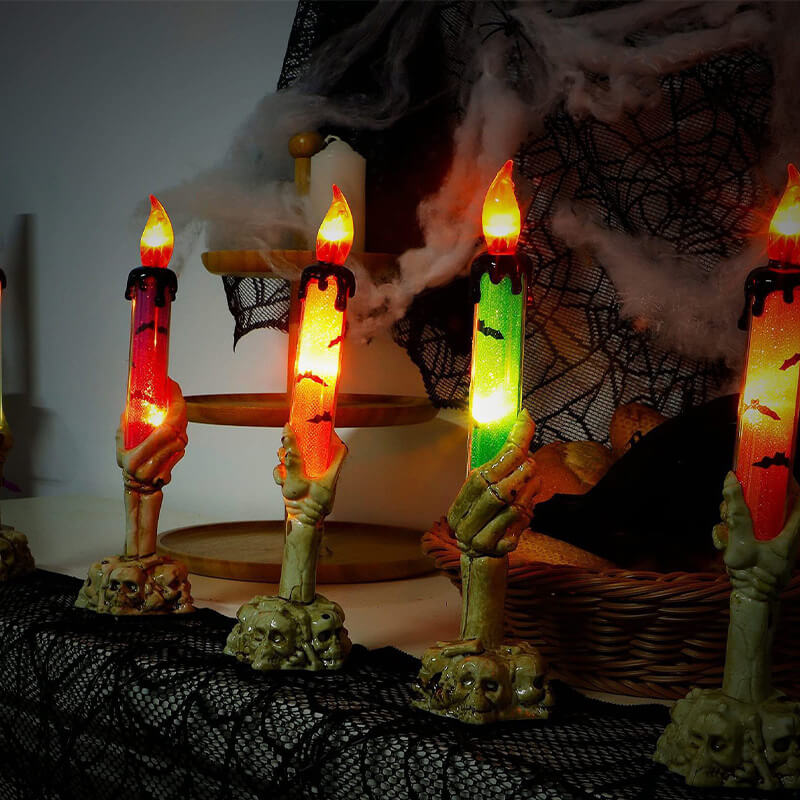 Best Gift Solar Light Halloween Ghost Hand Candle Outdoor Floor Lamp