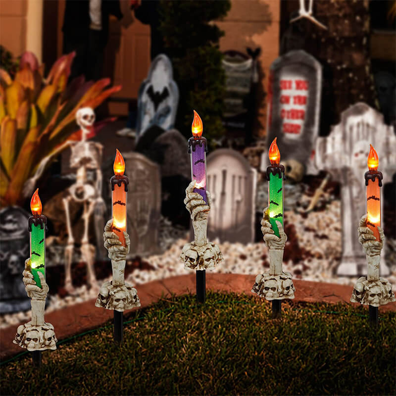Best Gift Solar Light Halloween Ghost Hand Candle Outdoor Floor Lamp