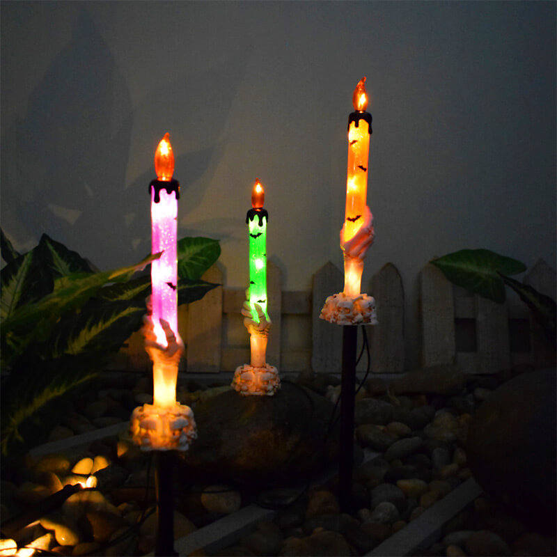 Best Gift Solar Light Halloween Ghost Hand Candle Outdoor Floor Lamp