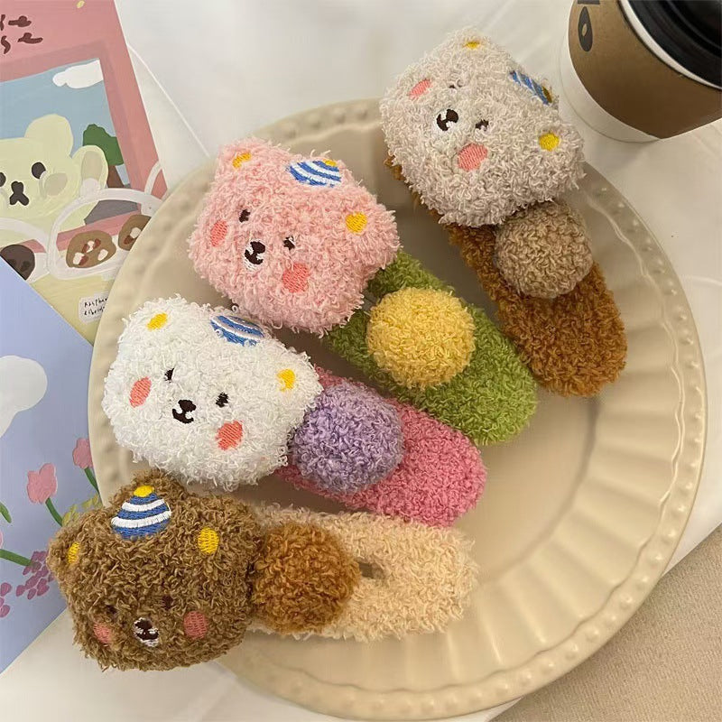 Oversized Cute Plush Bear Hair Clip