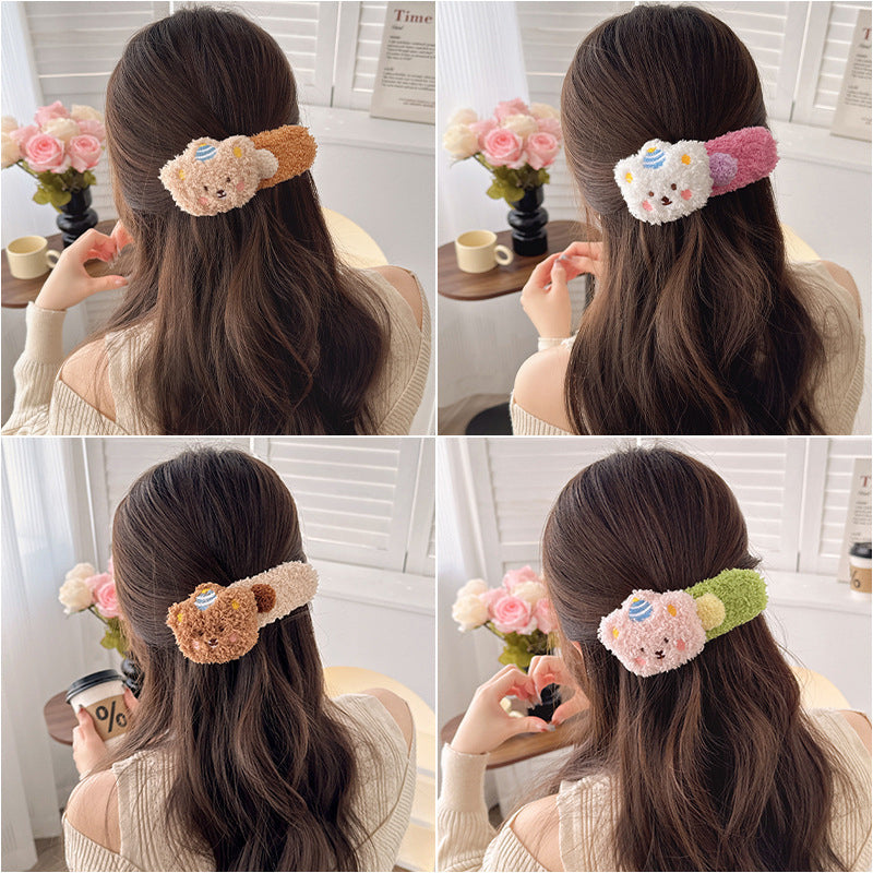 Oversized Cute Plush Bear Hair Clip