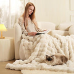 Thickened Rabbit Plush Velvet Cover Blanket Wrap up in Ultimate Comfort