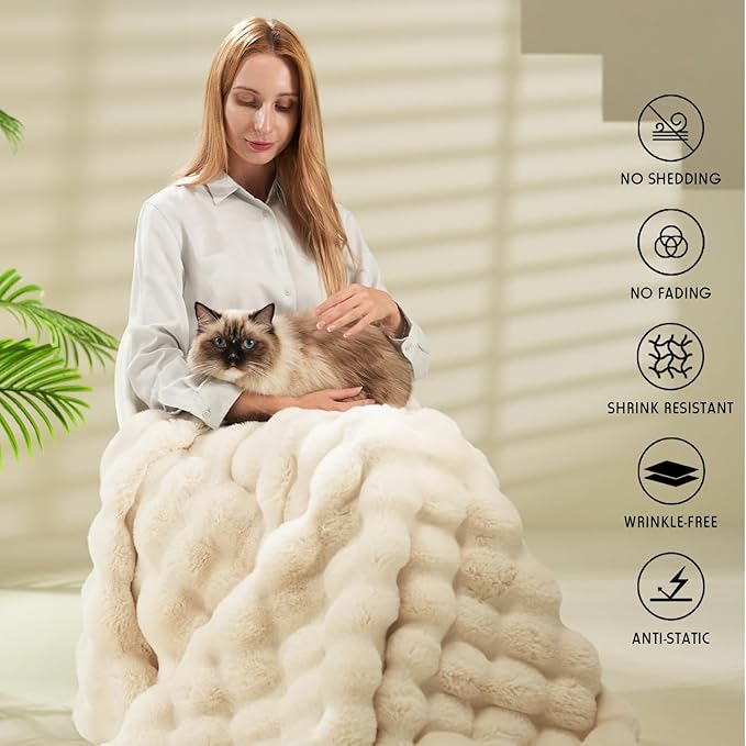 Thickened Rabbit Plush Velvet Cover Blanket Wrap up in Ultimate Comfort