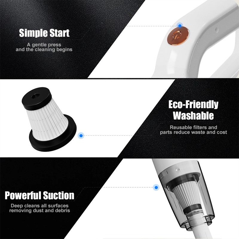 3-in-1 Cordless, Autonomous, Rechargeable Handheld Vacuum Cleaner