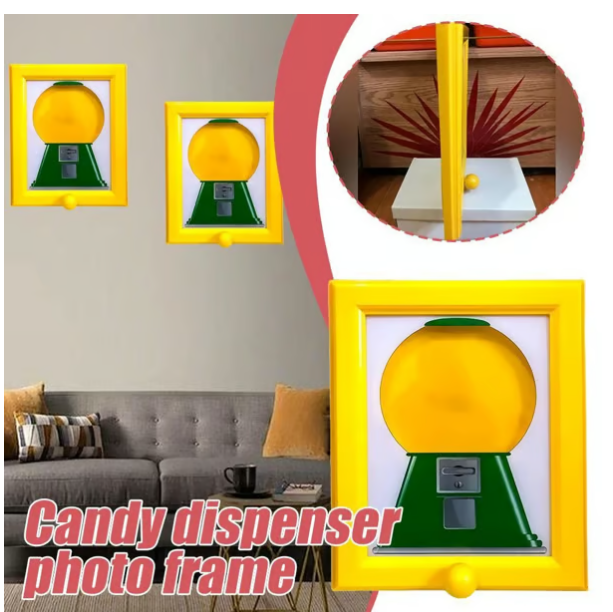 Double the Fun! Candy Dispenser Picture Frame - Wall Mount or Tabletop