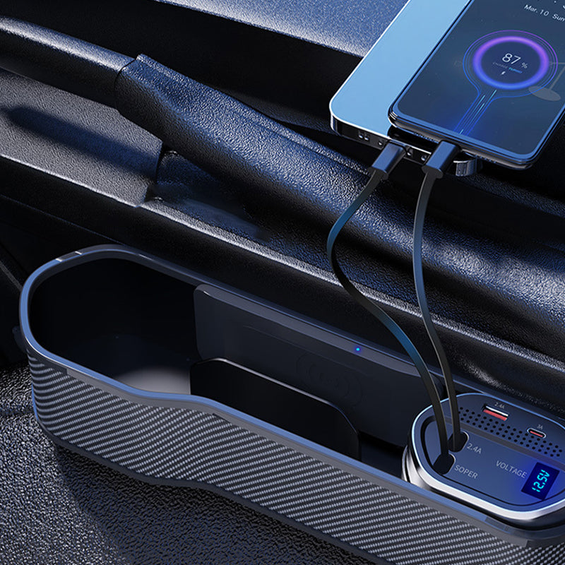 Car Seat Gap Filler with Fast Charging & Storage