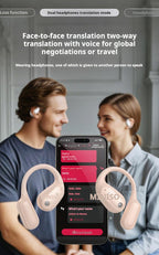 Ki Translation Earbuds – Real-time translation in 134 languages with app , Bluetooth 6.0, wireless earbuds for music & calls, IPX5 waterproof, long battery life