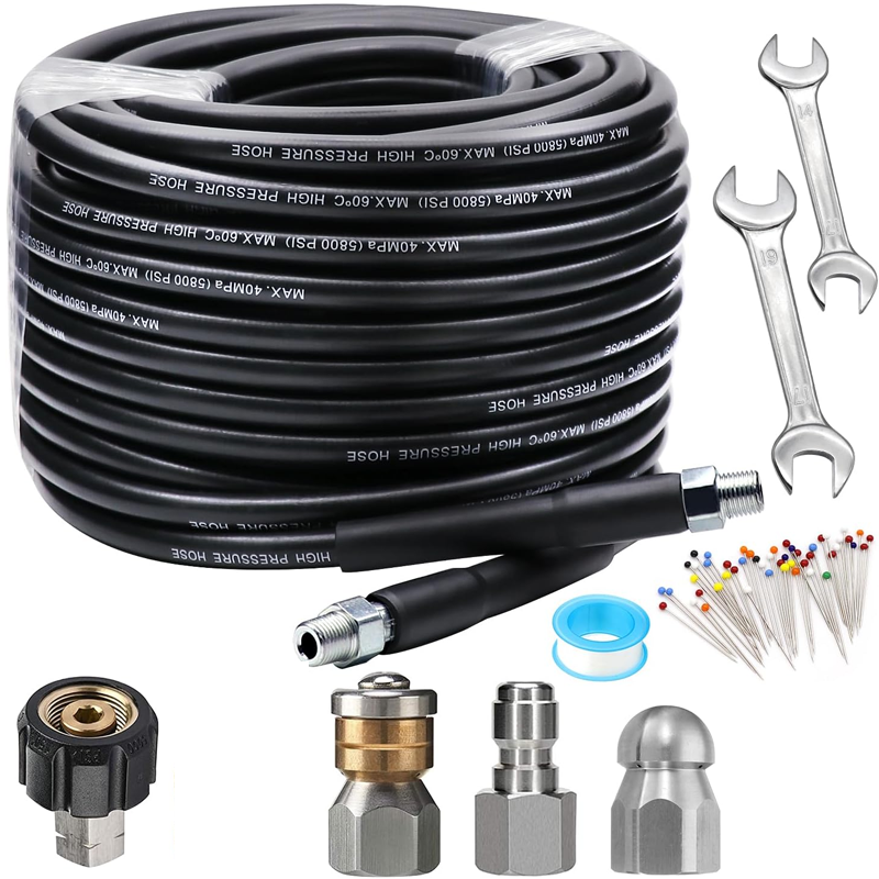 INSTANT! 5800PSI Sewer Jetter Kit - Unclogs Drains/Pipes with Rotating Nozzle, Fits Most Pressure Washers