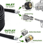 INSTANT! 5800PSI Sewer Jetter Kit - Unclogs Drains/Pipes with Rotating Nozzle, Fits Most Pressure Washers