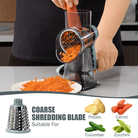 3 in 1 Rotary Cheese Grater Vegetable Slicer
