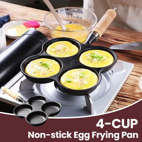 Non-stick Egg Frying Pan, 4 Holes Skillet With Handle