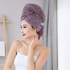 Super absorbent coral fleece hair towel 60*100cm
