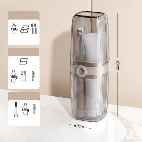 2-in-1 Portable Transparent Travel Toothbrush Case