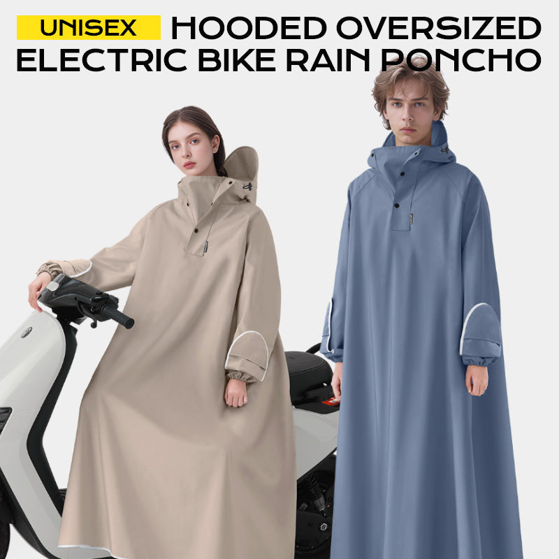 Unisex Hooded Oversized Electric Bike Rain Poncho