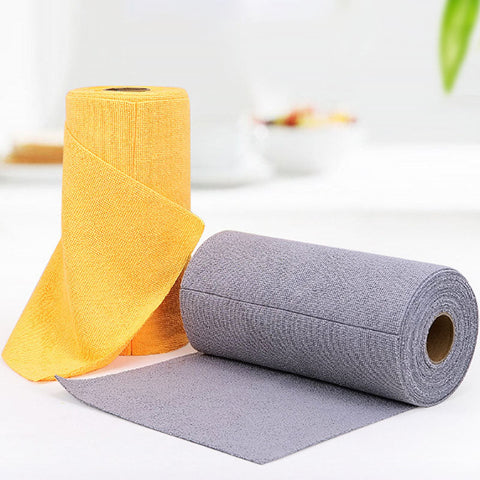 NOW! Reusable Tear-Away Cleaning Towel Roll - Strong & Absorbent for Kitchen/Glass/Cars, Leaves No Lint