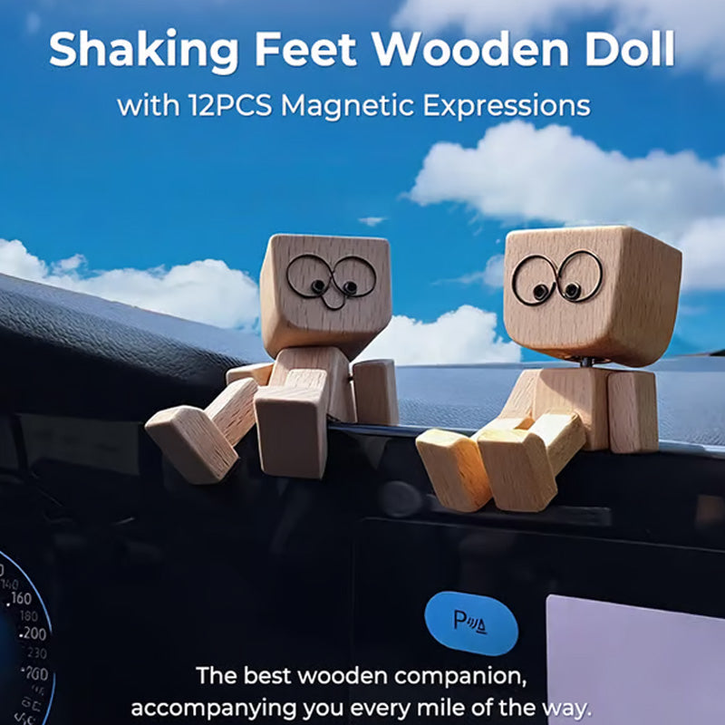 New Year's Special Offer: Charming Little Wooden Figure That Sways with 12PCS Expressions