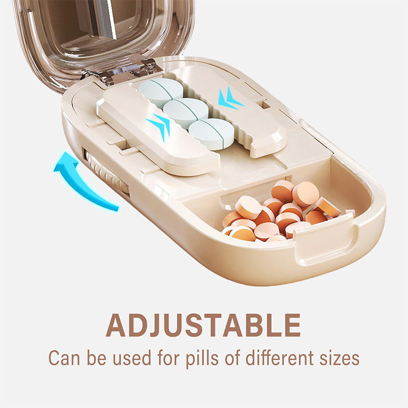 Portable Pill Box With Cutter