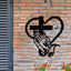 Elegant Christian Heart & Cross Wall Art