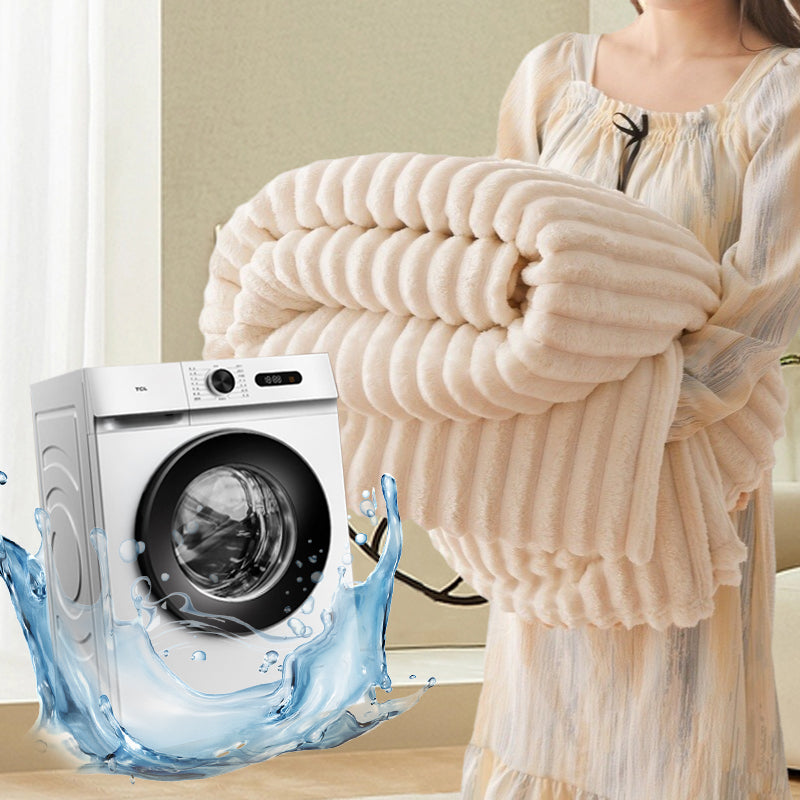 SPECIAL PRICE! Super Soft Fur Ribbed Fleece Throw Blanket