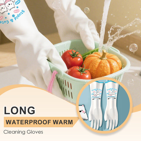Long Waterproof Warm Cleaning Gloves