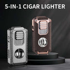 50 % OFF !! 5-in-1 Refillable Cigar Torch Lighter with Cutter