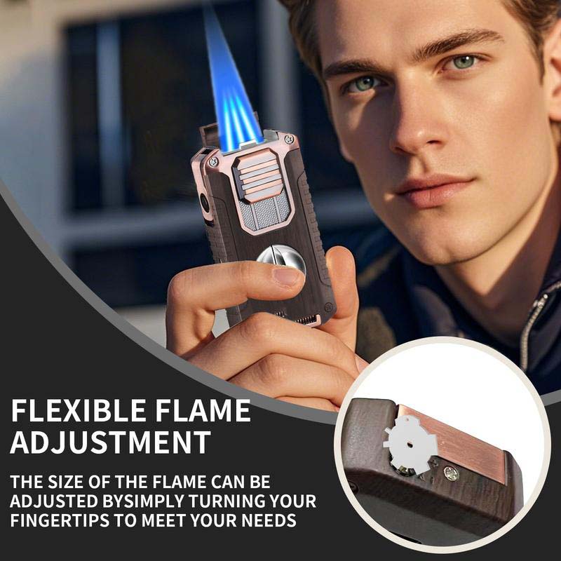 50 % OFF !! 5-in-1 Refillable Cigar Torch Lighter with Cutter