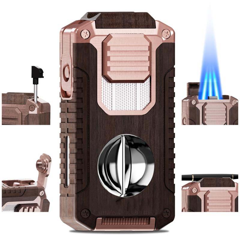 50 % OFF !! 5-in-1 Refillable Cigar Torch Lighter with Cutter