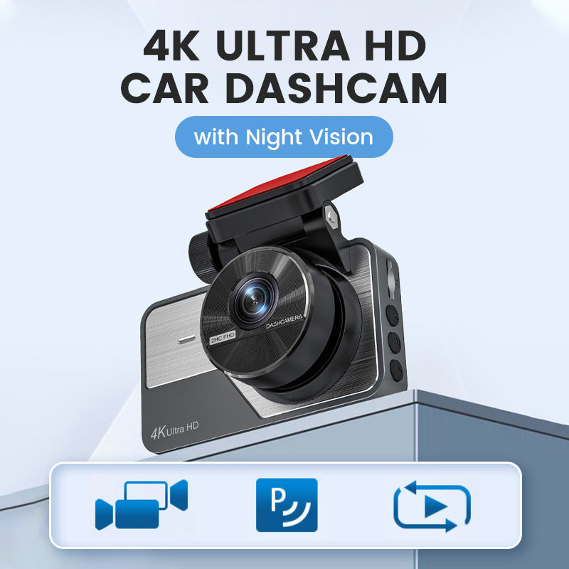 FOR A ! 4K Ultra HD dash cam with night vision Wi-Fi and loop recording for continuous monitoring
